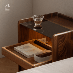 SOLIN, TDG_009, Tủ đầu giường sang trọng, 45x40x50cm, Plywood phủ Veneer, Nội thất Nhà trên cao