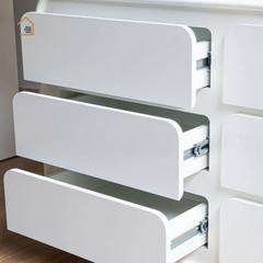 KARA, Bàn làm việc kết hợp bàn trang điểm 6 hộc sơn 2k, BTD_002, 120x40x75, Nội thất Nhà trên cao