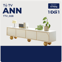 ANN, Kệ tivi phong cách Japandi hiện đại, TTV_028, 180x40x50cm, MDF phủ sơn 2K, Nội thất Nhà Trên Cao