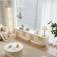 BRUNA, TTV_034, Kệ tivi phong cách Japandi hiện đại,180x40x50cm, MDF phủ sơn 2K, Nội thất Nhà Trên Cao