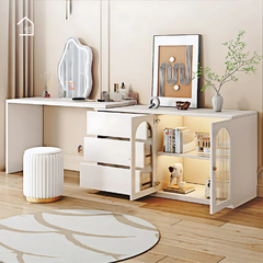 OFELIA, Bàn trang điểm kết hợp bàn làm việc 3 hộc, BTD_015, 120x40x75cm, MDF phủ Melamine, Nội thất Nhà Trên Cao