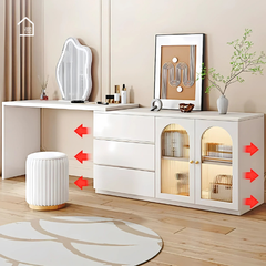 OFELIA, Bàn trang điểm kết hợp bàn làm việc 3 hộc, BTD_015, 120x40x75cm, MDF phủ Melamine, Nội thất Nhà Trên Cao