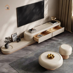 CONNIE, Kệ tivi thiết kế bo góc hiện đại , TTV_045, 240x40x45cm, MDF phủ sơn 2K, Nội thất Nhà Trên Cao