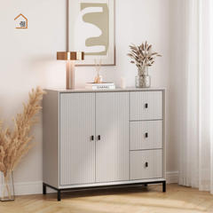 NAAVA, Tủ lưu trữ phong cách tối giản hiện đại, TLT_046, 120x40x80cm, Gỗ MDF phủ sơn 2K, Nội thất Nhà trên cao