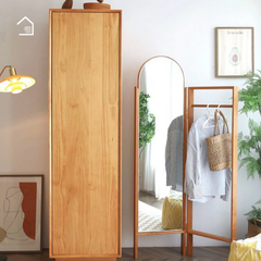 GEE, Tủ quần áo phối lưới mây tre, TQA_005, 120x55x180cm, Nội thất Nhà trên cao