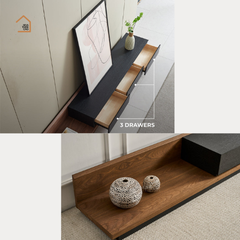 HILMA, TTV_066, Kệ tivi phong cách Wabisabi kết hợp trang trí, 220x40x45cm, MDF phủ sơn 2K, Nội thất Nhà Trên Cao