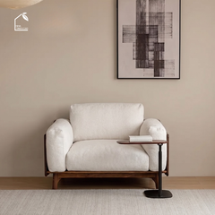 HONA, SFD_001, sofa đơn phong cách Japandi thanh lịch, 95x97x80cm, Plywood phủ Veneer, Nội thất Nhà Trên Cao