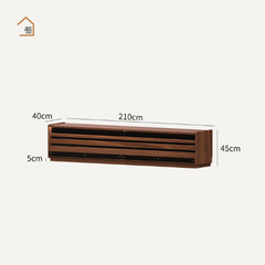 KAVA, Kệ tivi hiện đại có đèn trang trí, TTV_089, 210x40x45cm, Gỗ cao su phủ Veneer, Nội thất Nhà trên cao