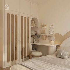 BRUNA, Tủ quần áo phong cách tối giản hiện đại, TQA_020, 140x55x240cm, Gỗ MDF phủ sơn 2K, Nội thất Nhà trên cao