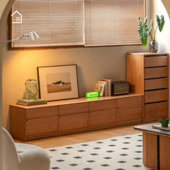 SUKI, Kệ tivi hiện đại đa năng, TTV_087, 200x40x45cm, Gỗ cao su phủ Veneer, Nội thất Nhà Trên Cao