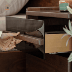 LIM, Tủ đầu giường trang trí nhỏ gọn, TDG_008, 45x35x55cm, Plywood phủ Veneer, Nội thất Nhà trên cao