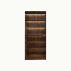 SOLIN, KS_013, kệ sách có đèn hiện đại sang trọng, 90x30x198cm, Plywood phủ veneer, Nội thất Nhà trên cao