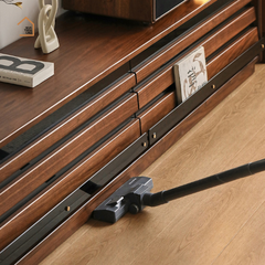 KAVA, Kệ tivi hiện đại có đèn trang trí, TTV_089, 210x40x45cm, Gỗ cao su phủ Veneer, Nội thất Nhà trên cao
