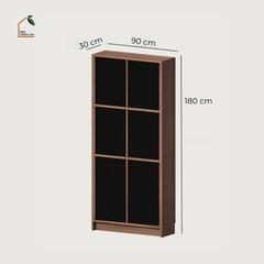SOLIN, KS_010, Kệ sách trang trí tối giản, 90x30x180cm, Plywood phủ veneer, Nội thất Nhà trên cao