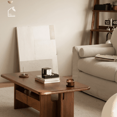 SOLIN, BT_012, Bàn trà phong cách sang trọng, 100x50x40cm, Plywood phủ veneer, Nội thất Nhà trên cao