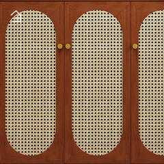 MECHAY, TLT_001, Tủ lưu trữ phong cách cổ điển phối mây tre, 100x40x90cm, Nội thất Nhà trên cao