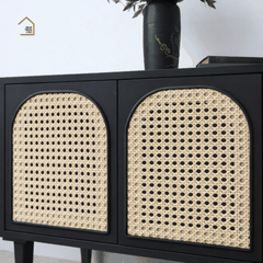 GALON, TTV_024, Kệ tivi phối lưới mây tre, 180x40x55cm, Gỗ MDF phủ sơn 2K, Nội thất Nhà trên cao