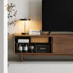 TENO, Kệ tivi thiết kế sang trọng, TTV_090, 180x40x50cm, Gỗ cao su phủ Veneer, Nội thất Nhà trên cao