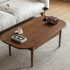 HONA, BT_013, Bàn trà phong cách sang trọng, 100x50x40cm, Plywood phủ veneer, Nội thất Nhà trên cao