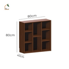 SOLIN, KS_011, Kệ sách phong cách sang trọng thanh lịch, 80x40x80cm, Plywood phủ veneer, Nội thất Nhà trên cao