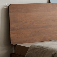 HONA, GN_017, Giường ngủ phong cách sang trọng tối giản, 200x160x100cm, Plywood phủ Veneer, Nội thất Nhà trên cao