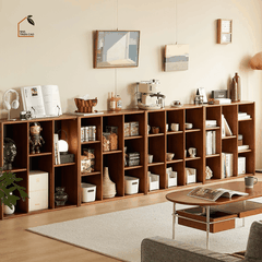 SOLIN, KS_011, Kệ sách phong cách sang trọng thanh lịch, 80x40x80cm, Plywood phủ veneer, Nội thất Nhà trên cao