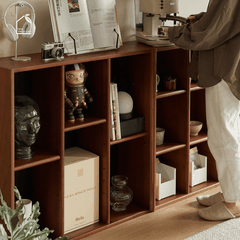 SOLIN, KS_011, Kệ sách phong cách sang trọng thanh lịch, 80x40x80cm, Plywood phủ veneer, Nội thất Nhà trên cao