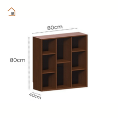 SOLIN, Kệ sách phong cách sang trọng thanh lịch, KS_011, 80x40x80cm, Plywood phủ veneer, Nội thất Nhà trên cao
