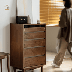 TOBI, Tủ lưu trữ phong cách Japandi, TLT_080, 60x40x120cm, Plywood phủ veneer, Nội thất Nhà trên cao