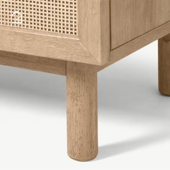 LAVIA, Tủ lưu trữ phối lưới mây tre, TLT_068, 60x40x140cm, Gỗ Plywood phủ Veneer, Nội thất Nhà trên cao