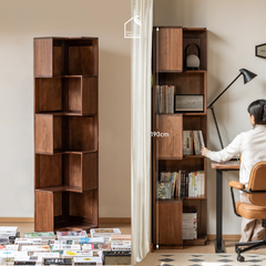 VANO, KS_012, Kệ Sách Góc Tối Ưu Không Gian, 60x60x190cm, Gỗ Plywood Phủ Veneer, Nội Thất Nhà Trên Cao