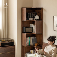 VANO, KS_012, Kệ Sách Góc Tối Ưu Không Gian, 60x60x190cm, Gỗ Plywood Phủ Veneer, Nội Thất Nhà Trên Cao