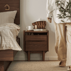 SERI, Tủ Đầu Giường Nhỏ Gọn Tiện Dụng, TDG_011, 40x40x50cm, Gỗ Plywood Phủ Veneer, Nội Thất Nhà Trên Cao