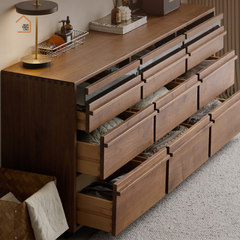 KERA, Tủ lưu trữ 9 hộc phong cách Japandi, TLT_089, 160x40x80cm, Plywood phủ veneer, Nội thất Nhà trên cao