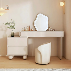 OANA, Bàn trang điểm có tủ lưu trữ hiện đại, BTD_013, 160x40x75cm, MDF phủ sơn 2K, Nội thất Nhà Trên Cao