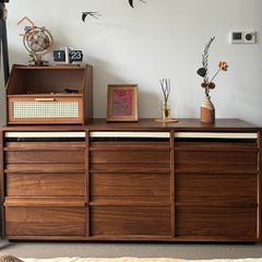 KERA, Tủ lưu trữ 9 hộc phong cách Japandi, TLT_089, 160x40x80cm, Plywood phủ veneer, Nội thất Nhà trên cao