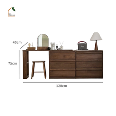 TAMO, BLV_024, Bàn làm việc sang trọng thanh lịch, 120x40x75cm, Plywood phủ Veneer, Nội thất Nhà Trên Cao