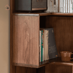 VANO, Kệ Sách Góc Tối Ưu Không Gian, KS_012, 60x60x190cm, Gỗ Plywood Phủ Veneer, Nội Thất Nhà Trên Cao