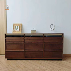 KERA, Tủ lưu trữ 9 hộc phong cách Japandi, TLT_089, 160x40x80cm, Plywood phủ veneer, Nội thất Nhà trên cao