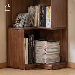 VANO, KS_012, Kệ Sách Góc Tối Ưu Không Gian, 60x60x190cm, Gỗ Plywood Phủ Veneer, Nội Thất Nhà Trên Cao