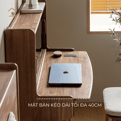 SOLIN, Bàn trang điểm phối kính, 90x45x130cm, Plywood phủ veneer, Nội thất Nhà Trên Cao