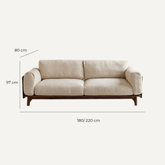 HONA, SFB_001, sofa băng phong cách Japandi thanh lịch, chiều dàix97x80, Plywood phủ Veneer, Nội thất Nhà Trên Cao