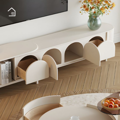 FRANKIE, Kệ tivi kết hợp trang trí phong cách hiện đại, MDF phủ sơn 2K, TTV_062, 220x40x50cm, Nội thất Nhà Trên Cao