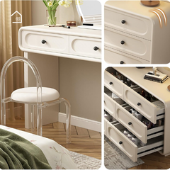 MIU, BTD_029, Bàn trang điểm có tủ lưu trữ hiện đại tiện dụng, 120x40x75cm, MDF phủ sơn 2K, Nội thất Nhà Trên Cao