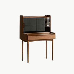 SOLIN, Bàn trang điểm phối kính, 90x45x130cm, Plywood phủ veneer, Nội thất Nhà Trên Cao