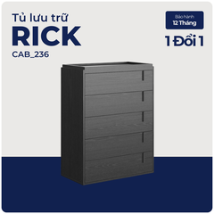 RICK, Tủ đựng đồ dùng 5 ngăn kéo, CAB_236, 82x42x108cm, Nội thất Nhà trên cao