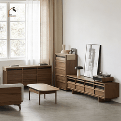 LINEA, TLT_089, Tủ lưu trữ 9 hộc phong cách sang trọng, 160x40x80cm, Plywood phủ veneer, Nội thất Nhà trên cao