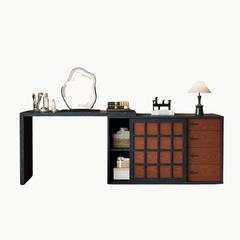 MAKI, BTD_037,  Bàn trang điểm kết hợp bàn làm việc 6 hộc,120x40x75cm, Plywood phủ Melamine, Nội thất Nhà Trên Cao