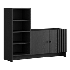 RASU, Kệ 4 tầng kèm tủ 2 cánh mở, CAB_300, 120x35x97cm, Nội thất Nhà trên cao