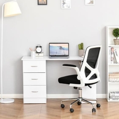 ELDE, Bàn làm việc 3 ngăn tủ kéo kèm kệ sách, DES_022, 120x48x77cm, Nội thất Nhà trên cao